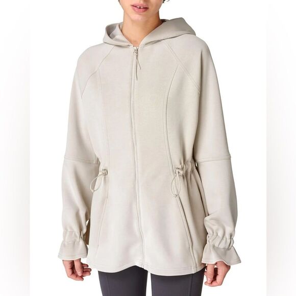 Sweaty Betty Sand Wash Zip Up Hoody in Light Beige 8-10 NWOT - Picture 2 of 15